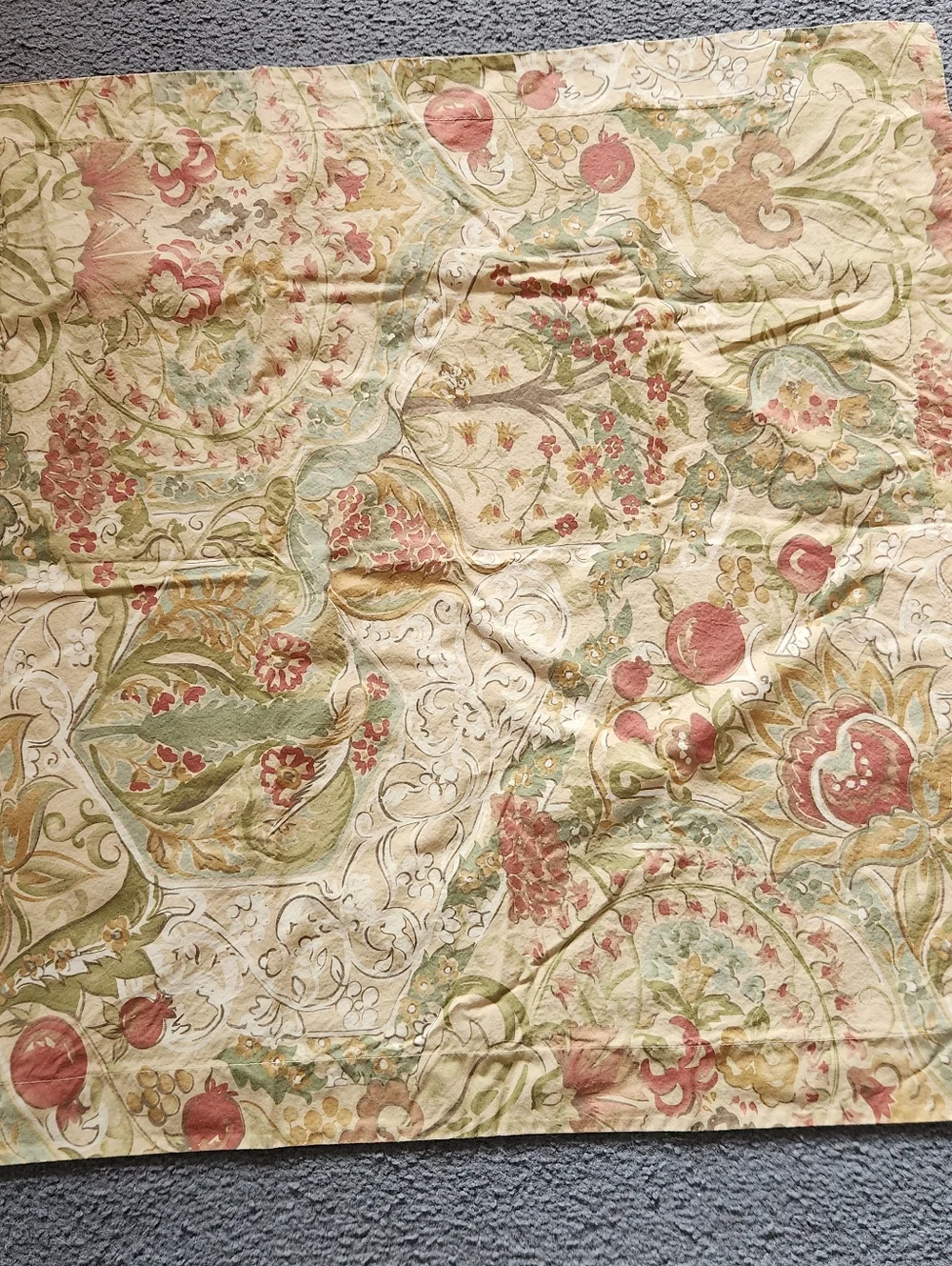 POTTERY BARN Delphine Pillow Shams 2 Standard 2 Euro Floral Organic Pomegranate